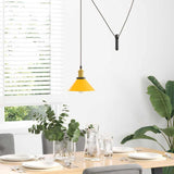 Vidaxl hanglamp in hoogte verstelbaar e27 ø22 cm metaal glanzend geel