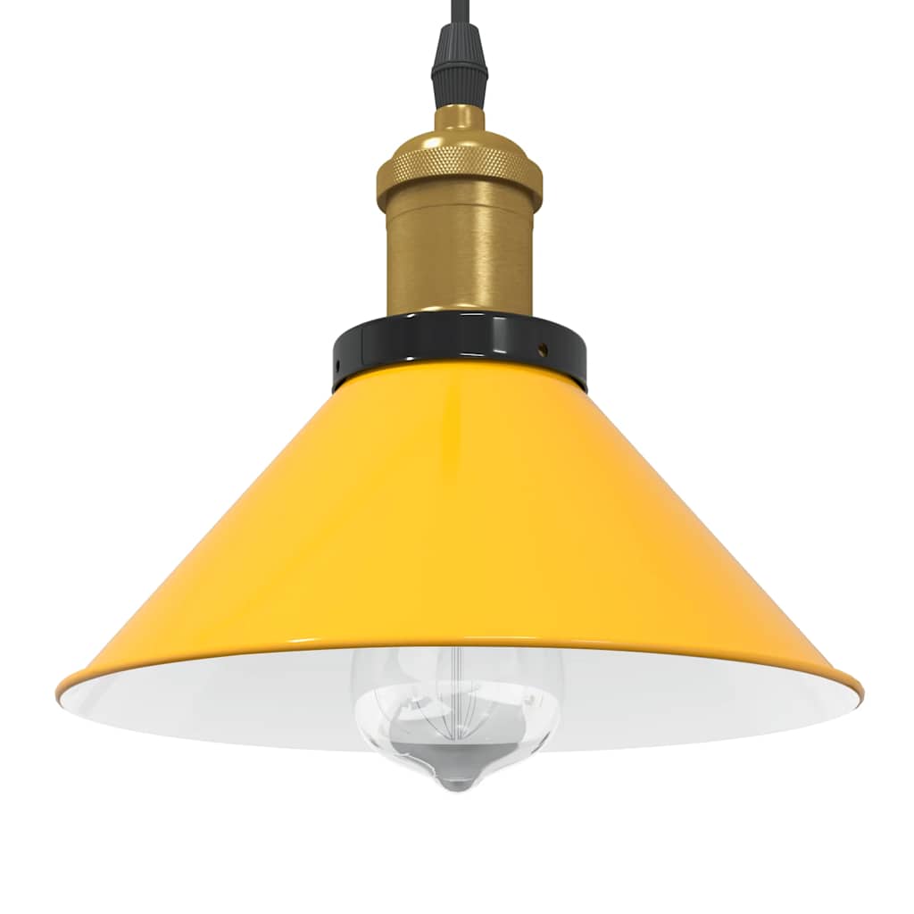 Vidaxl hanglamp in hoogte verstelbaar e27 ø22 cm metaal glanzend geel