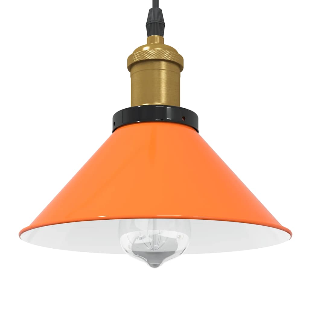 Vidaxl hanglamp in hoogte verstelbaar e27 ø22cm metaal glanzend oranje