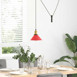 Vidaxl hanglamp in hoogte verstelbaar e27 ø22 cm metaal glanzend rood