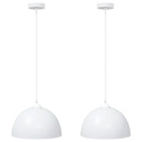 Vidaxl hanglampen 2 st in hoogte verstelbaar e27 30 cm metaal wit