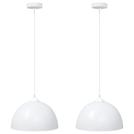 Vidaxl hanglampen 2 st in hoogte verstelbaar e27 30 cm metaal wit