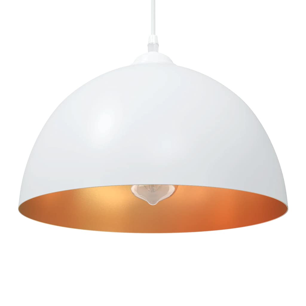 Vidaxl hanglampen 2 st in hoogte verstelbaar e27 30 cm metaal wit