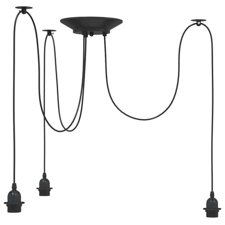 Vidaxl hanglamp met 3 lamphouders e27 metaal zwart
