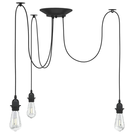 Vidaxl hanglamp met 3 lamphouders e27 metaal zwart