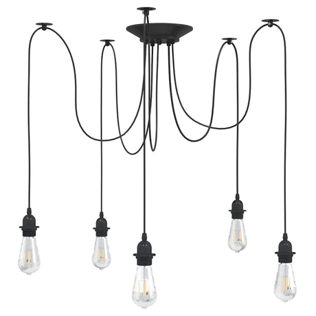 Vidaxl hanglamp met 5 lamphouders e27 metaal zwart