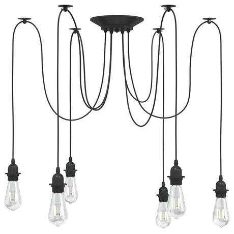 Vidaxl hanglamp met 6 lamphouders e27 metaal zwart