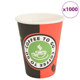 VidaXL Papierkaffeetassen 1000 Stück 12oz 300 ml rot und schwarz