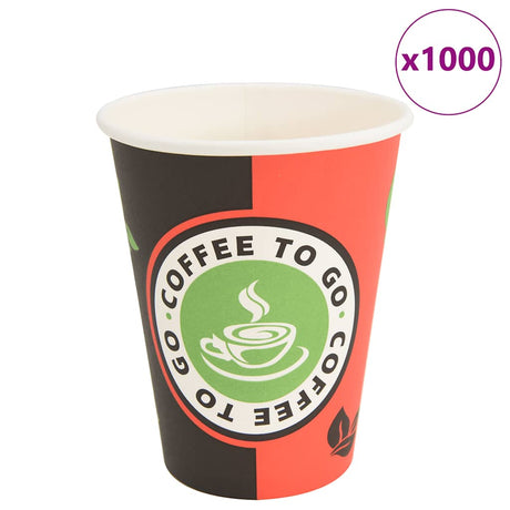 VidaXL Papierkaffeetassen 1000 Stück 12oz 300 ml rot und schwarz