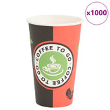VidaXL Papierkaffeetassen 1000 Stück 16oz 400 ml rot und schwarz