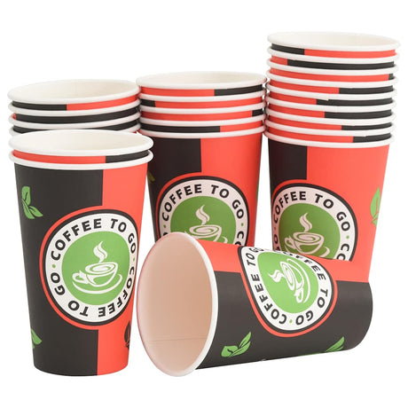 VidaXL Papierkaffeetassen 1000 Stück 16oz 400 ml rot und schwarz