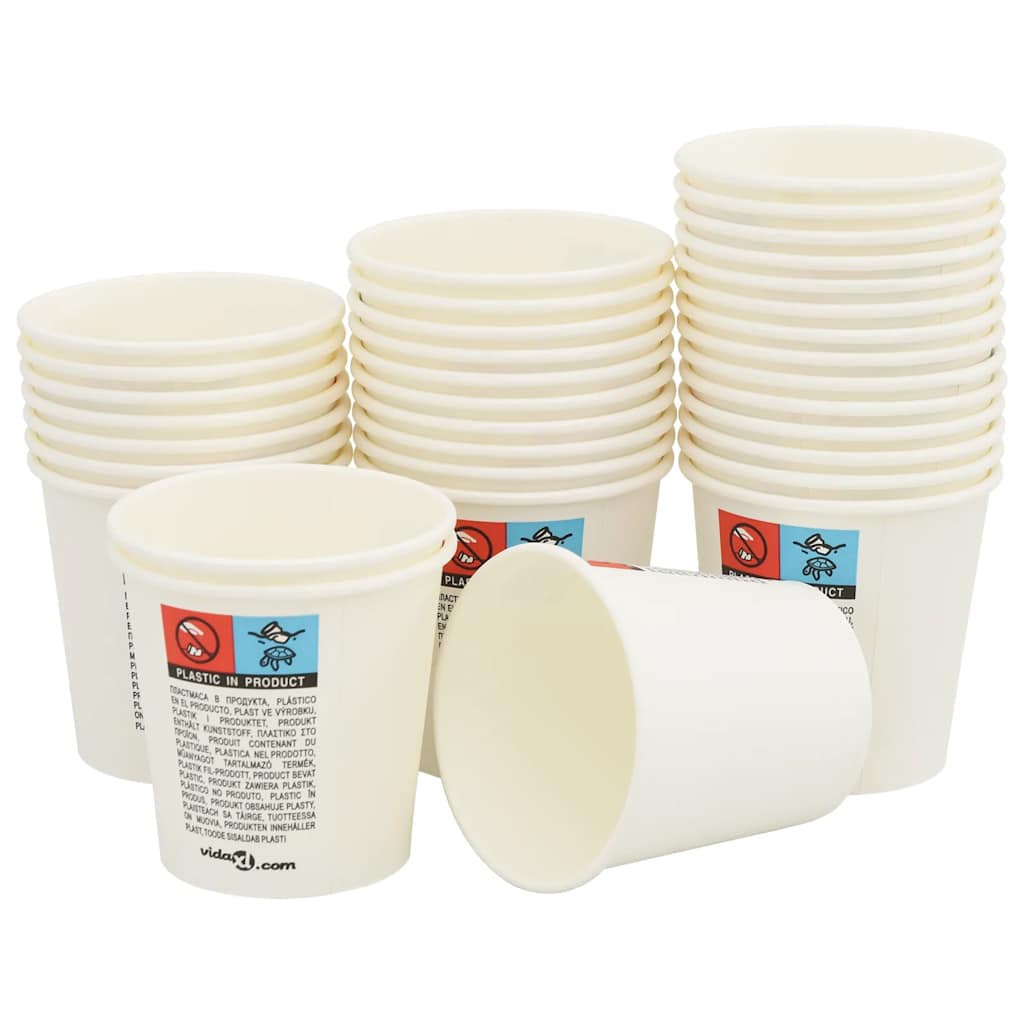 VidaXL Papierkaffeetassen 1000 Stück 4oz 100 ml weiß