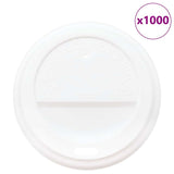 Vidaxxl Papierkaffeetassendeckel ø80 mm 8oz 1000 Stück Kunststoff weiß