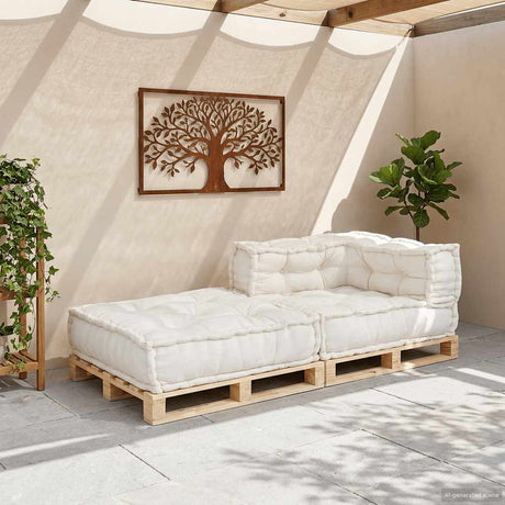 Vidaxl modulaire bankstel 70x70x54 stof crème