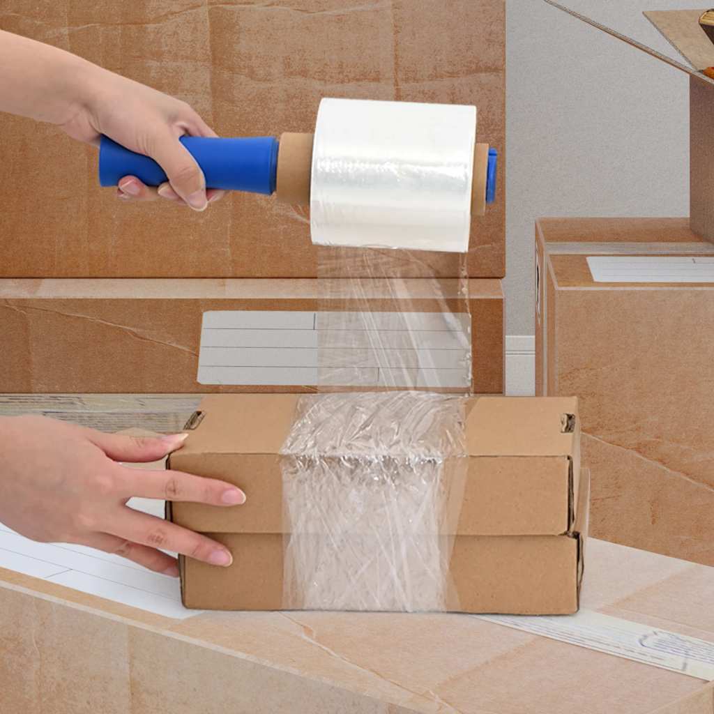 Vidaxl stretchfilm met handvat 10 st transparant 23 μm 10 cm x 150 m