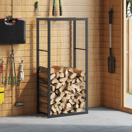 Vidaxl haardhoutrek 55x30x116 cm staal zwart