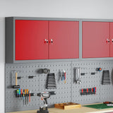 Vidaxl gereedschapskast met plank rood en grijs 50 x 20 x 55 cm