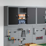 Vidaxl gereedschapskast met plank zwart en grijs 50 x 20 x 55 cm