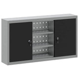 Vidaxl gereedschapskast met plank zwart en grijs 50 x 20 x 55 cm