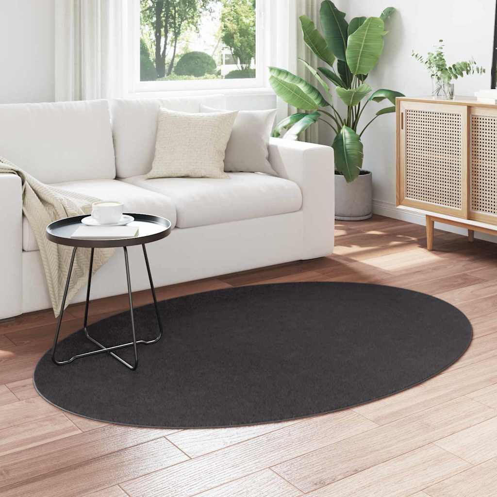 Vidaxl vloerkleden ovaal huarte antraciet 120 x 170 cm 100% polyester