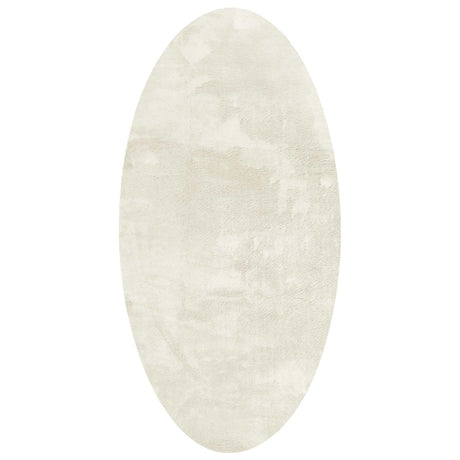 Vidaxl vloerkleden ovaal huarte crème 100 x 200 cm 100% polyester