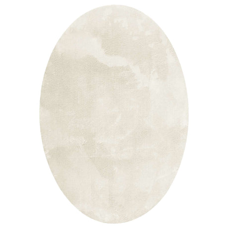 Vidaxl vloerkleden ovaal huarte crème 160 x 230 cm 100% polyester