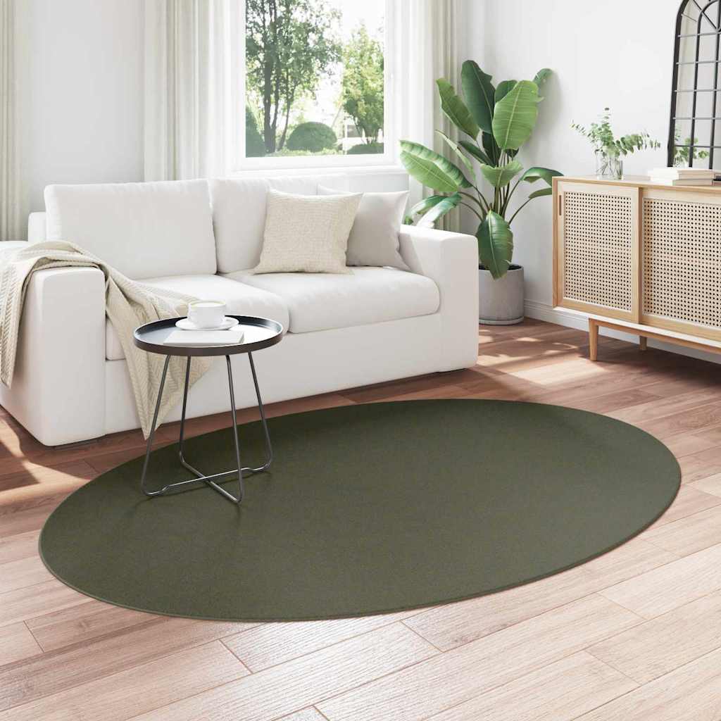 Vidaxl vloerkleden ovaal huarte bosgroen 140 x 200 cm 100% polyester