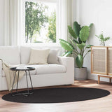 Vidaxl vloerkleden ovaal huarte zwart 140 x 200 cm 100% polyester