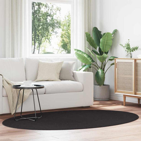 Vidaxl vloerkleden ovaal huarte zwart 140 x 200 cm 100% polyester