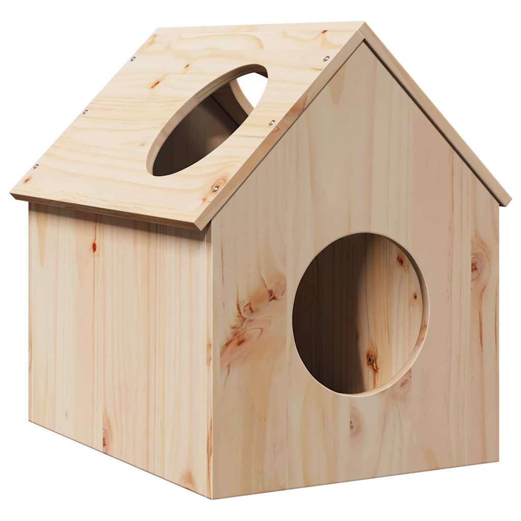 Vidaxl kattenhuis 41x50x50 cm massief grenenhout