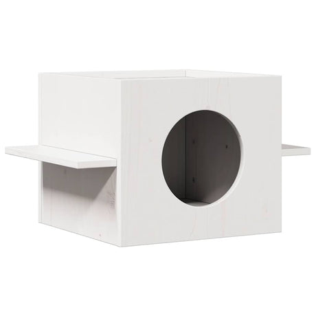 VidaXL Katzenhaus 51x35x30 cm massives Kiefernholz weiß