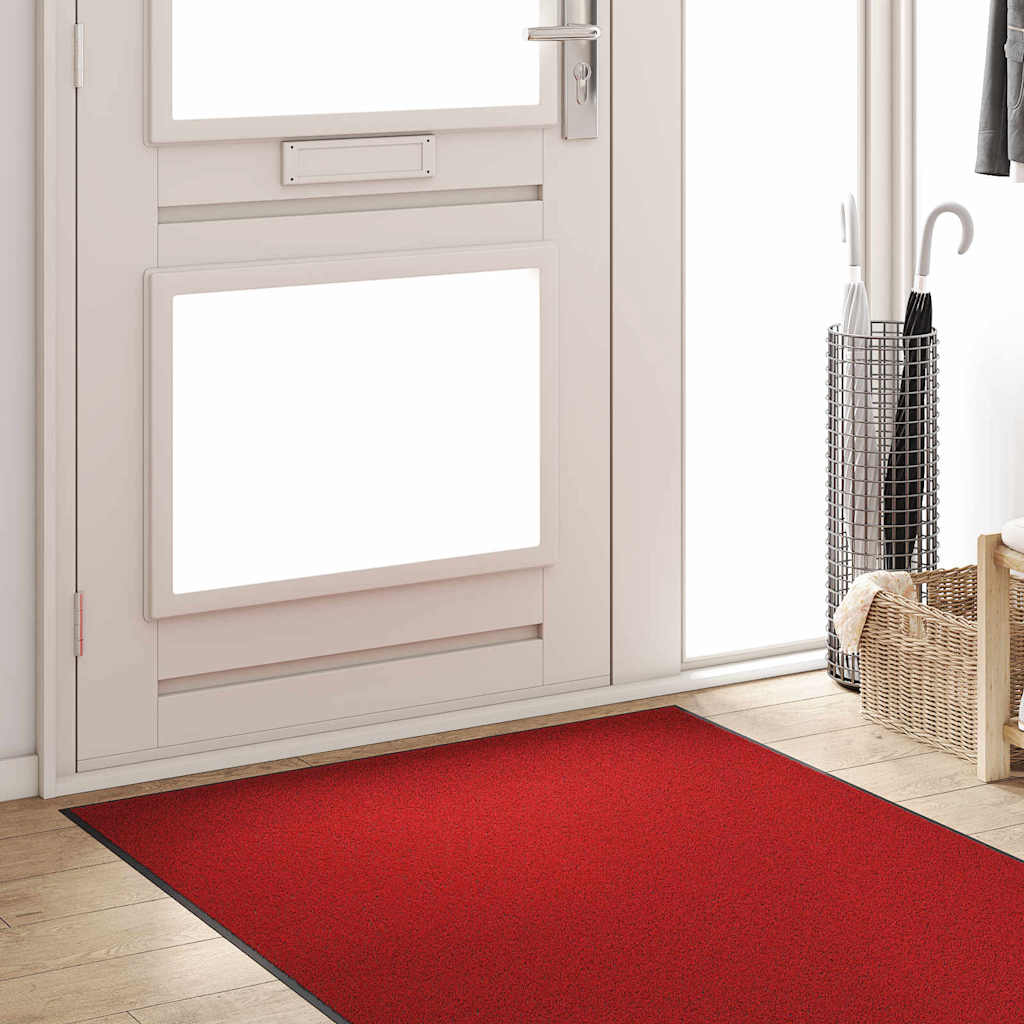 Vidaxl deurmat rood en zwart 120 x 250 cm 100% polyamide