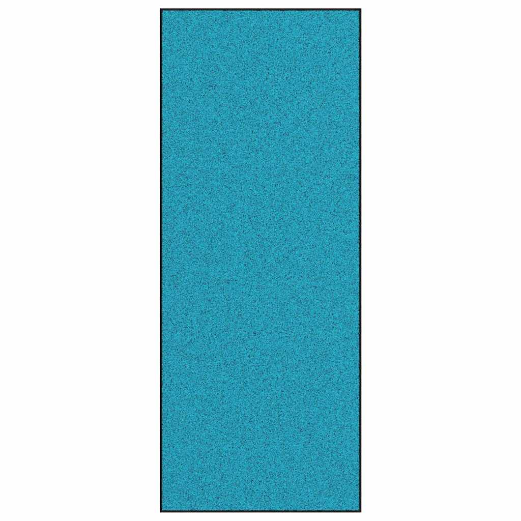 Vidaxl deurmat anders cyaan en zwart 120 x 300 cm polyamide en pvc