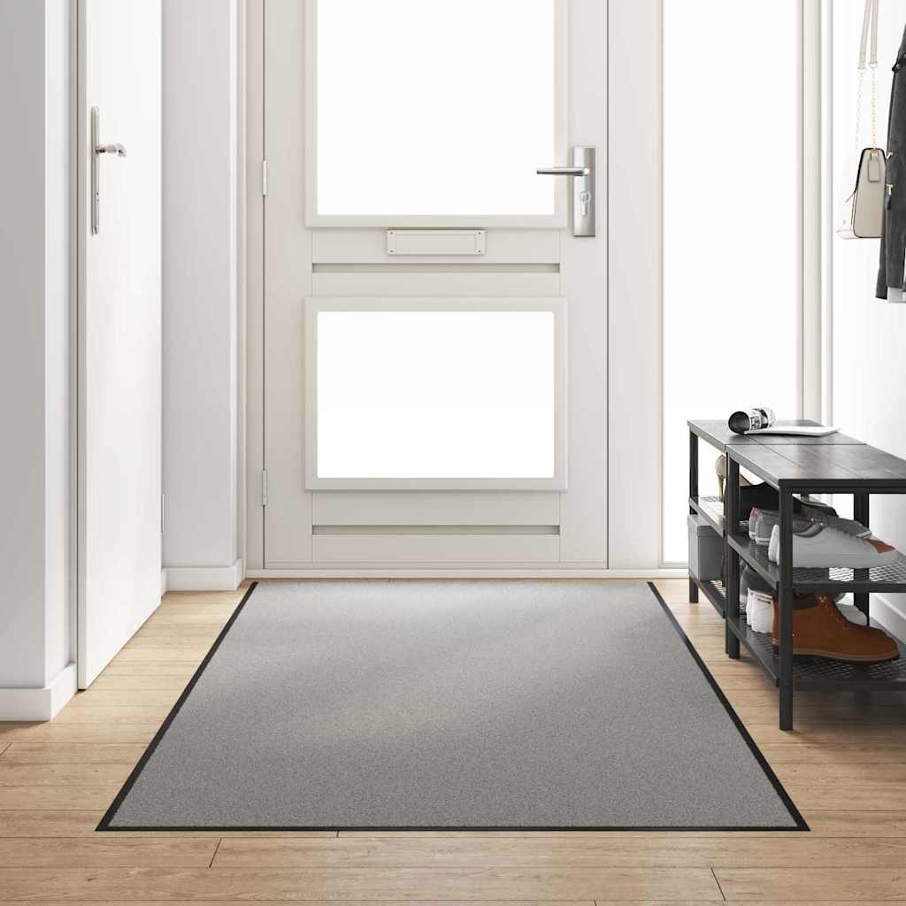 Vidaxl deurmat grijs en zwart 120 x 250 cm polypropyleen en vinyl