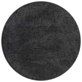 Vidaxl antislip shaggy tapijt donkergrijs 120 x 120 cm pp