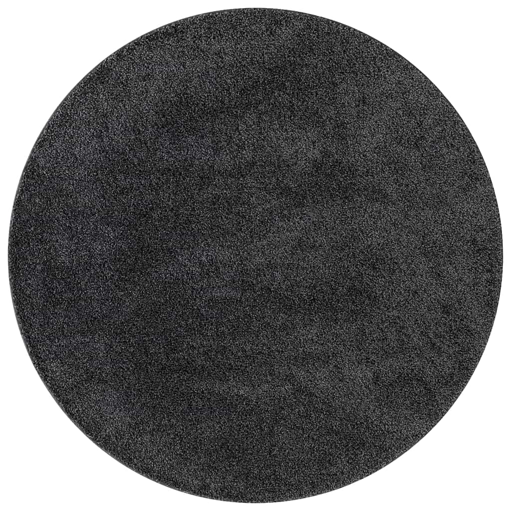 Vidaxl antislip shaggy tapijt donkergrijs 160 x 160 cm pp