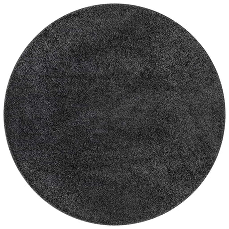 Vidaxl antislip shaggy tapijt donkergrijs 160 x 160 cm pp