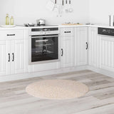 Vidaxl antislip shaggy tapijt crème 90 x 90 cm pp