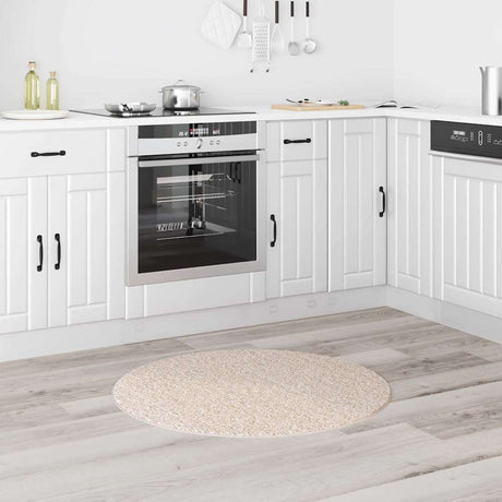 Vidaxl antislip shaggy tapijt crème 90 x 90 cm pp