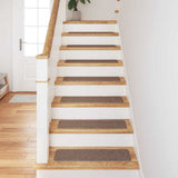 Vidaxl antislip trapmatten latex achterkant 15 pcs bruin 75 x 20 cm pp