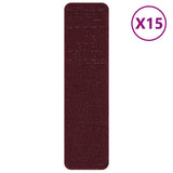 Vidaxl antislip trapmatten 15 pcs bordeauxrood 75 x 20 cm pp
