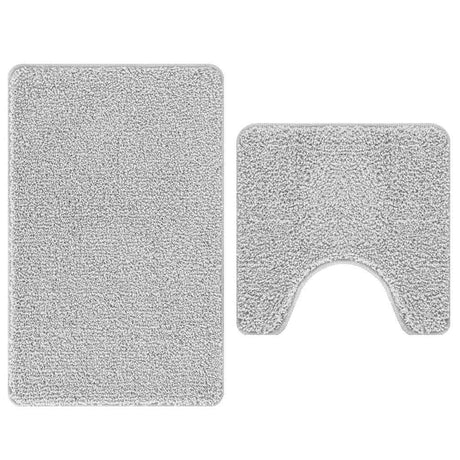 Vidaxl antislip badmat set 2 pcs grijs pp