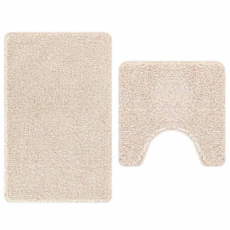Vidaxl antislip badmat set 2 pcs crème pp