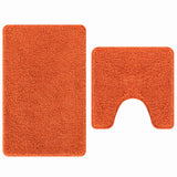 Vidaxl antislip badmat set 2 pcs oranje pp