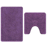Vidaxl antislip badmat set 2 pcs paars pp