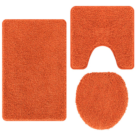 Vidaxl antislip badmat set 3 pcs oranje pp