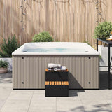 Vidaxl hottub-opstap 50x50x50,5cm poly rattan massief acaciahout zwart