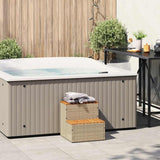 Vidaxl hottub-opstap 50x50x50,5cm poly rattan massief acaciahout beige