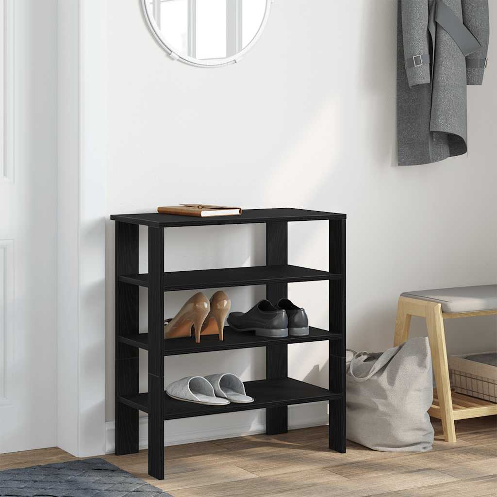 Vidaxl Shoe Rack 61x32x70 cm forarbejdet træ sort