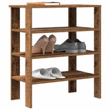 Vidaxl Shoe Rack 61x32x70 cm bearbetat trä gammalt trä färgat